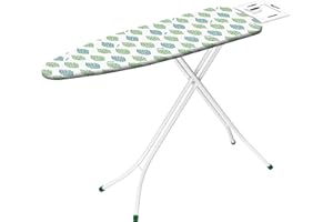 VILEDA GIMI Green Line Roy Asse da Stiro con Portacaldaia, Regolabile in Altezza, Acciaio, Bianco, Piano Stiro 122 x 38 cm, 144 x 38 x 90 cm