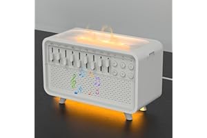 Velaryx Altoparlante Bluetooth 4 in 1 – Macchina per il rumore bianco per bambini e adulti, Umidificatore con luce notturna e aromaterapia – Aiuto per dormire, White Noise con 8 suoni della natura,