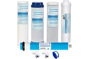 Geekpure 5 Stage Reverse Osmosis Replacement Filter Set with 50 GPD Membrane -Standard 10 Inch