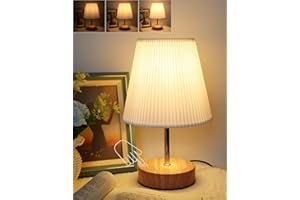‎HSLIGHTING HSLighting Nachttischlampe, Tischlampe mit Kabel Touch Dimmbare Einstellbar mit 3D-Falten Stoffschirm Minimalistische Tischleuchte für Weihnachten Nachttisch Schlafzimmer Wohnzimmer Geschenk