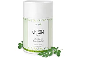 Sanuvit® - Chrom 200 μg pro Kapsel | mit Moringa | essentielles Spurenelement mit hoher Bioverfügbarkeit | Hochdosiert | Vegan | 60 Kapseln