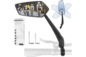Specchietto Bici, TAIKOUL 360° Girevole Regolabile Specchietti Bici per MTB, HD Specchietto Retrovisore per Bicicletta per Manubrio da 22-25 mm (Sinistra)