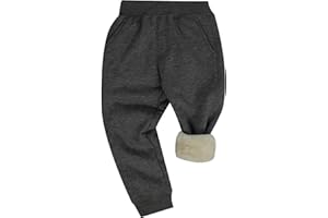 Happy Cherry - Kids Boy Girl Fleece Jogging Skinny Sweatpants Slim Fit Jogger Bottoms School Sport Trousers Elasticated Waist Warm Pants for Winter Fall Spring Solid Color Children Age 5-13 Years