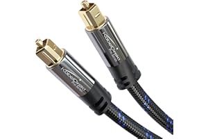 KabelDirekt – Cavo TOSLINK, cavo audio ottico con perdita di segnale dello 0% – 3 m – Fibra ottica (S/PDIF, soundbar, XBO/PS, intrecciato in Nylon)