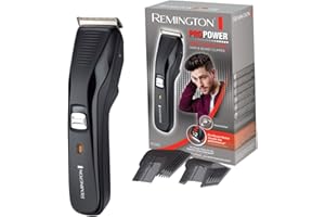 Remington Tondeuse Cheveux [Moteur Pro Puissant] Pro Power (Lames Acier Inoxydable Auto-Affûtées, Secteur/Sans fil-Batterie Lithium-ion, 2 Sabots ajustables 3-42mm) Tondeuse HC5200