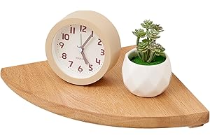 TREOAKWIS Corner Shelf - Solid Oak Wood Floating Corner Shelves Wall Display for Bedroom Decor, Living Room, Small Spaces (25 cm / 10 inches)