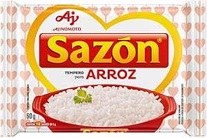 SAZON Mezcla de especias AJINOMOTO para arroz, paquete de 60g con 12 sobres - Tempero SAZÓN Branco para Arroz 60g