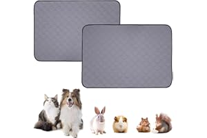 wordmouk Podkładki do treningu psów wielokrotnego użytku, wielokrotnego użytku, wkładki do klatki dla świnki morskiej, super chłonne, nadające się do prania, podkładki dla szczeniaków, pościel dla świnek morskich, dla małych zwierząt, wodoodporna, szybkoschnąca mata dla psów, szare, 70 x 50 cm