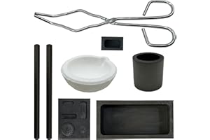 ‎WOOHOME Woohome 8 Stück Graphit Tiegel Kit, Graphit Gussform Schmelzofen Schmelztiegel Quarz Tiegel Zange Tong Schüssel Combo Ingot Torch Melting Schimmel