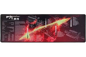 GYDEHUTJ AR15 - Alfombrilla de goma para limpieza de armas, con diagrama de piezas e instrucciones para armaduras de banco de 30 x 36 pulgadas