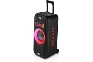 LG XBOOM La Bestia DXL7T - Altavoz de Gran Potencia, 250W, Karaoke, Luces y Pantalla LED, Efectos de DJ, Bluetooth, Asa Telescópica y Ruedas, Resistencia IPX4,con BATERÍA hasta 20 Horas, Negro