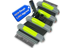 ROMIVO Balai Aspirateur Piscine, Aspirateur Piscine Connexion Rotative de 3,2/3,8 cm, Pinceaux Latéraux et Sols, Roues Flexibles, Utilisées pour Nettoyer Les Feuilles, Le Sol, Le Sable et d'autres Sédiments