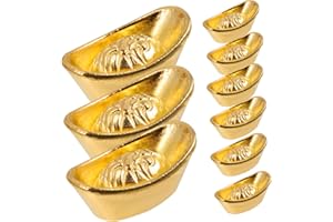 Abaodam Decoración Hogareña De 20 Piezas Aleación De Zinc Mini Lingotes De Riqueza Chinos Estatua De Yuan Bao para Oficina Decoración De Escritorio