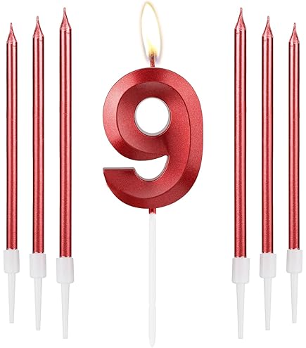 Bougies En Forme De Numéro 8 Rouges Métalliques Pour Décoration De Gâteau D' Anniversaire