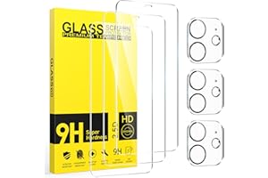 Niphabe 3 Piezas Protector Pantalla Para iPhone 11 con Protector Camara Para iPhone 11,6,1 Pulgadas,Dureza 9H,HD Cristal Templado,Antiarañazos,Antihuellas,Sin Burbujas,Ultra Transparente
