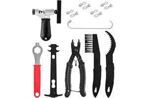 TIDEVAN 10 w 1 Zestaw Narzędzi Rowerowych,Zestaw Narzędzi do Naprawy łańcuchów Rowerowych,Uniwersalny Miernik łańcucha+Nity i Zapięcie łańcucha+4 par Brakujące Ogniwo Rowerowe do łańcucha 8/9/10/11