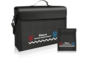‎AITERE Aitere Feuerfeste Dokumententasche 43 x 31 x 15cm Feuersichere wasserdichte Hülle Beutel Behälter für A4 Dokumente Passport Bankdatei Geld Wertsachen Bonus-Tasche und YKK-Reißverschluss