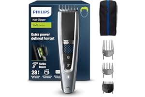 Philips Hair Clipper Série 5000, Tondeuse à Cheveux Lavable avec Technologie Trim-n-Flow Pro (HC5630/15)