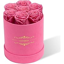 EVEROSE 7 Konservierte Rosen Im Geschenkkarton – Echte Rosen, Halten 1-3 Jahre, Perfekt Für Jahrestag & Geburtstag
