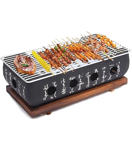 Barbecue Japonais de table pour Yakiniku Yakitori traditionnel en terre cuite Hida 22×13cm Taille M, Fabriqué au Japon 21526-21527-21528