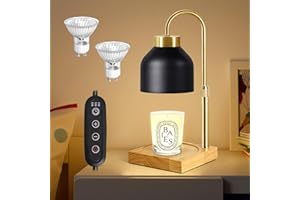 FineFizz Candle Warmer Lamp, Adjustable Electric Candle Lamp with Dimmer & Timer, Wax Melt Warmer with 2 Bulbs, Candle Melting Lamp for Various Candles
