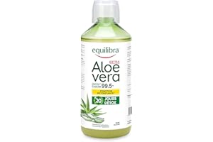 Equilibra Compléments Alimentaires, Aloe Vera Extra 99,5%, à Consommer Pur(e) ou Dilué(e), Aloin Free, Détox, Pure Pulpe, Sans Eau Ajoutée, Produit Végan, Sans Gluten, 1 Litre