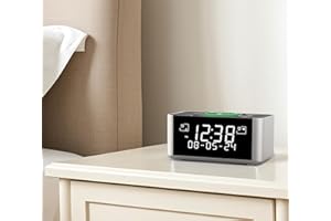 iTOMA Despertador con Carga inalámbrica, Radio Dab, Dab+/FM, 40 Estaciones preestablecidas, alarmas duales, función de posponer, Pantalla LCD con Ajuste de Brillo, Bluetooth, USB 206D.