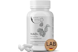 Nature Spring Nad Supplement Nicotinamide Riboside 90 Capsules - Testé en Laboratoire en Allemagne - 300 mg par Capsule - Nicotinamide Nad pour 3 Mois