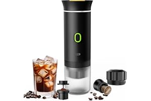 Innopower Cafetière Portable 3 en 1, Rechargeable Machine à Café Portable de Voyage, Machine a Cafe pour Capsule, Compatible Café Moulu & Capsules, pour Camping,Voyage,Bureau,Voiture,Maison