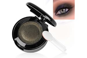 LOPHE Sombra de Ojos Monocromática, 1,5g Sombra de Ojos Profesional en Polvo, Larga Duración, Sombras Ojos con Brillo, Alta Pigmentación, Doble Capa, Incluye Espejo y Aplicador (Marrón Oscuro)