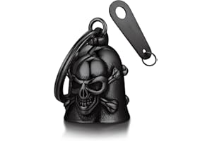 Bandmax Clochette Moto Porte Bonheur en Acier Inoxydable, Cloche de Moto Ailé à Motif d'Ange, Viking, Boussole, Marteau, Celtique, Crâne, Guardian Bell