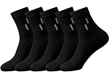 infino™ 5 Pairs Men's 100% Cotton Crew Socks: Mid-Calf, Dress Socks, Moisture Wicking, Suitable for All Seasons, Striped Patt
