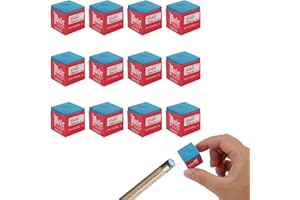 Riybyds 12 Pièces Craies de Billard Bleues, Craie de Billard au Carbonate de Calcium, Craie de Billard au Carbonate de Calcium, Améliore la Précision et la Durabilité de la Queue