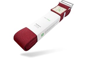 BACKLAxx ® Cintura yoga 100% cotone per principianti ed esperti – Fascia per stretching con chiusura in metallo [250 x 3,8 cm] – Cinghie yoga Fascia stretching Cinghie per yoga Yoga straps