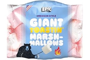 EPIC SNAX CO American Style Giant Pink & White Toastin’ Marshmallows - Fluffy Sweet & Gluten Free Perfect For Roasting, 500 g (Pack of 1)