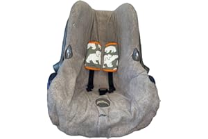 BUNDLEBEAN Universal Strap Covers for Baby Carriers, car Seats and pushchairs. Reversible Jersey Cotton and Towelling. Great for Teething Babies and Protection from Dribbling and Chewing