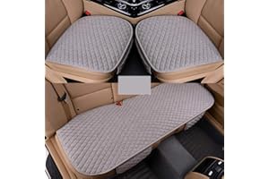GLITZFAS Auto rutschfest Sitzauflagen Sitzkissen Leinen Universal Auto Vordersitz und Rücksitz Kissen - Bequem und atmungsaktiv (Grau,2+1 Sitzbezüge vorne und hinten)