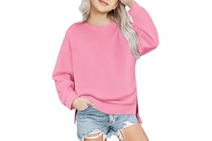 Arshiner Ragazza Felpa Basic Bambina Autunno Inverno Maglia a Maniche Lunghe Casual Moda Felpe Senza Cappuccio Bambine e Ragazze 5-14 Anni