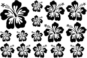 ‎SAMUNSHI Samunshi® Hibiskus Aufkleber Creativ-Set Hibiskusblüten 30x20cm schwarz