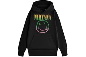Nirvana Unisex Black Long Sleeve Hoodie | Classic Hooded Top with Band Print | Music Inspired Casual Wear | Everyday Jumper for Adults Merch