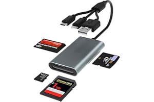 BAWANFA PLUS Lettore Schede per SD/TF/MS/XD - 4 in 3 Adattatore Memory Stick Pro Duo per iPhone/iPad/PC/Android, Lettore Schede SD Micro SD con USB C/Lightning/USB, Lettore XD Picture Card per Olympus/Fujifilm