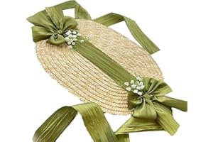 caoxhenr Sombrero de paja victoriano Lolita para mujeres y niñas, para boda, fiesta de té, sombrero de Lolita, sombrero vintage de flores, gorra de playa, sombrero de paja tejida, ver fotos, Talla