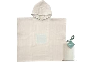 MOLIS & CO Molis&Co. Ponczo Kąpielowe dla Dzieci 1-2 Lat. Paski. Ręcznik Plażowy z Kapturem. Lekki i Kompaktowy Szlafrok (Oeko-Tex 100)