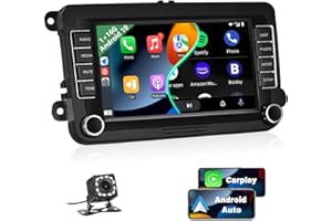Podofo 7" Radio de Coche para VW Passat Golf Seat Skoda y etc con Apple Carplay y Android Auto, Estéreo de Coche con Pantalla Táctil para Volkswagen con GPS WiFi Bluetooth RDS + Cámara Trasera