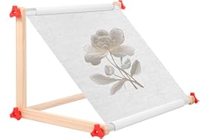 BOBASH Cornice per ricamo rettangolare, supporto per ricamo a punto croce, quadrata, in legno, con supporto, per ricamo, artigianato (S)