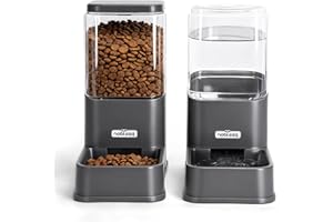 Nobleza Comedero Automático y Bebedero Gatos Perros, Dispensador Comida 3.8 L, para Perros y Gatos pequeños y medianos, Pack 2 Unidades