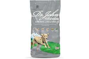 DR JOHN Dr. John Titanium Complete Dry Dog Food 15kg - Chicken, Vegetables and New Zealand Green-Lipped Mussel - Complete Nutrition for Active Adult and Junior Dogs