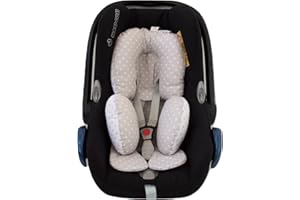 BORDA Y MÁS Riduttore universale REVERSIBILE per maxi cosi, gruppo 0, il seggiolino auto o il passeggino. Disponibili in vari modelli e colori. (Stelle Grigio)