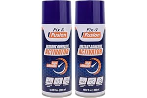 FIX & FUSION Activateur Spray (400 ml) | Accélérateur Séchage pour Colle Cyanoacrylate (CA) Super Glue | Bois, Plastique, Caoutchouc, Granit & Bricolage | Adhérence Renforcée, Séchage Rapide (2 Pack)