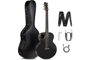 Enya Guitares Électro Acoustiques 3/4 - X4 Pro Mini Guitares 36'' Guitare Cutaway en Fibre de Carbone pour Enfants Adultes Débutants Kit de Démarrage avec Micros Smart AcousticPlus Basse Guitare